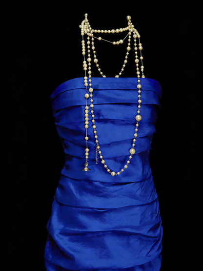 Elegantes, trägerloses Meerjungfrauen-Kleid in Königsblau für College, Abschlussball und andere festliche Anlässe für Teenager (N1157)