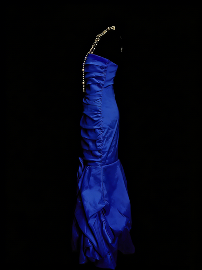 Elegantes, trägerloses Meerjungfrauen-Kleid in Königsblau für College, Abschlussball und andere festliche Anlässe für Teenager (N1157)