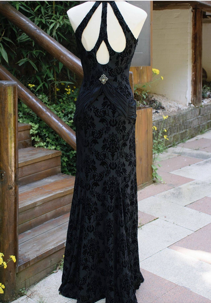 Robe de bal sirène vintage années 50, col en V, velours blanc et dentelle, inspiration robe de soirée longue rétro, tenue pour un 20e anniversaire AB2343