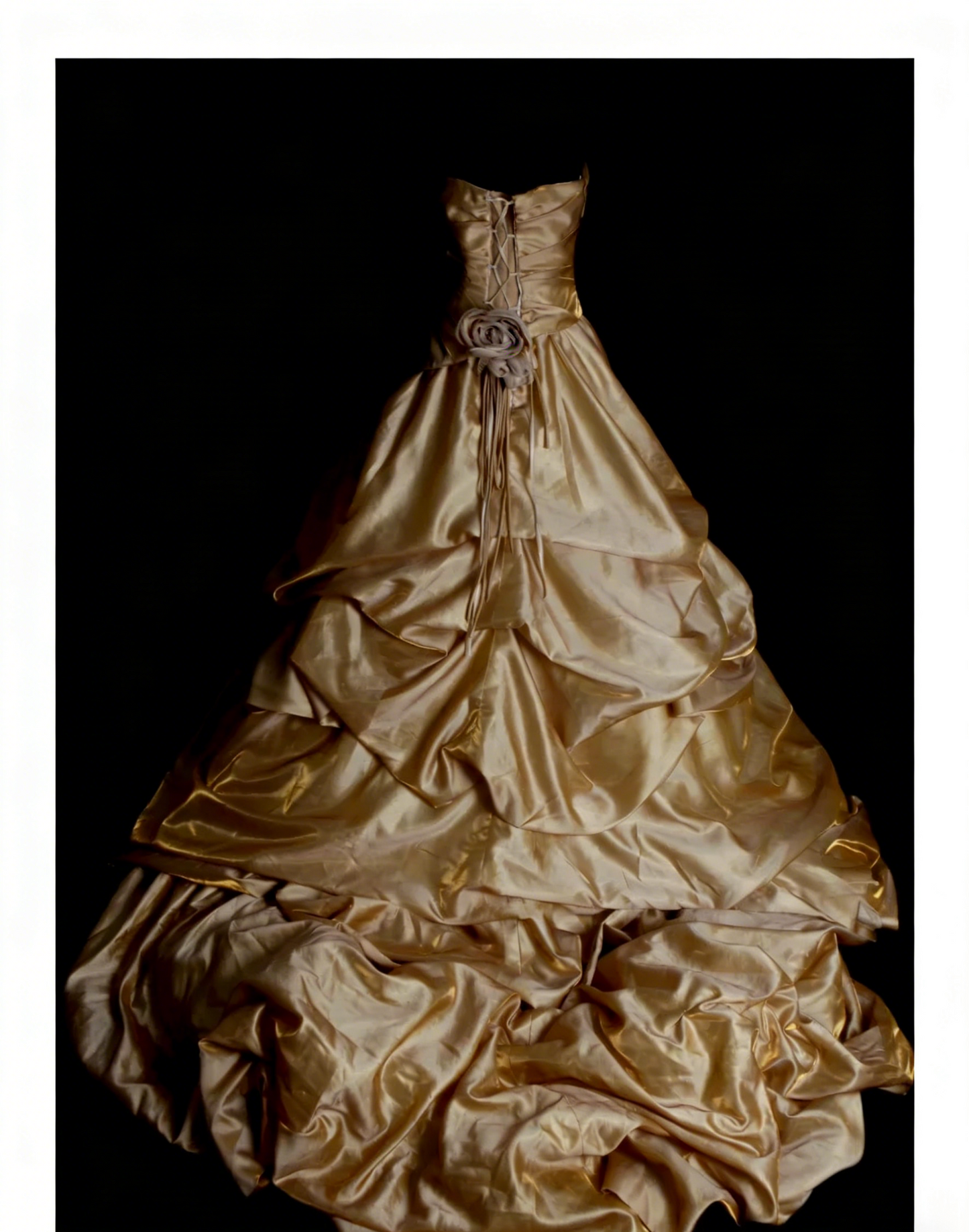 Robe de bal vintage bustier dorée pour Sweet 16, robe de quinceañera avec fleurs 3D, longue, taille 15, Vestidos De Fiesta N1316