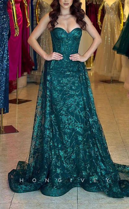 Satin-Glitzer-Abendkleid mit Herzausschnitt, trägerlos, ärmellos, Paillettenapplikationen, Party-, Ball- und Abendkleid AB650