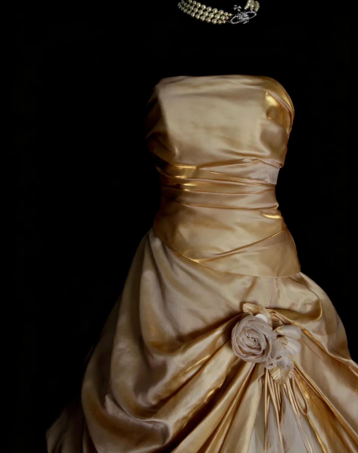 Robe de bal vintage bustier dorée pour Sweet 16, robe de quinceañera avec fleurs 3D, longue, taille 15, Vestidos De Fiesta N1316
