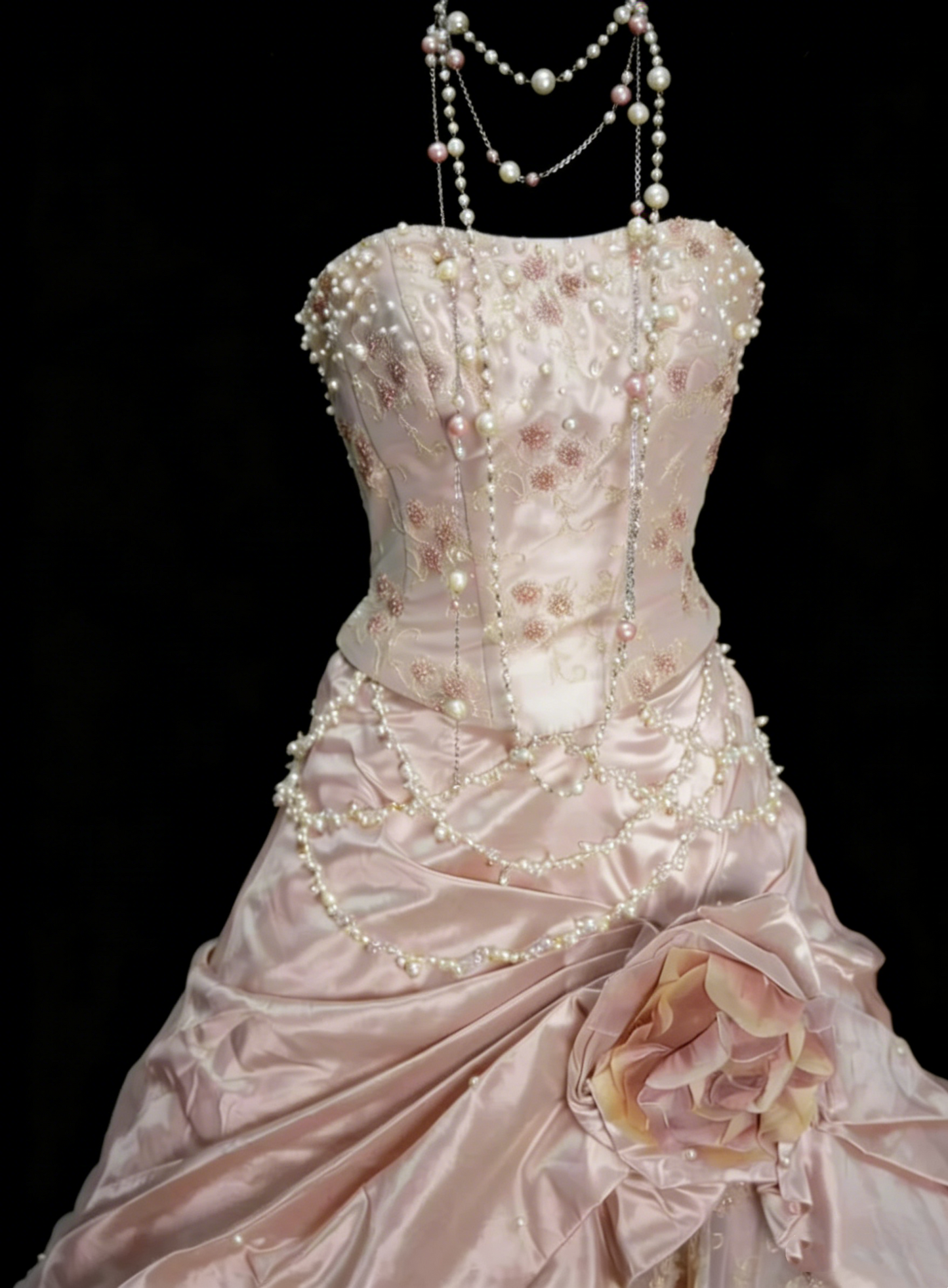 Robe de bal bustier rose douce avec volants à plusieurs niveaux, longues robes de soirée, robes de bal N2229