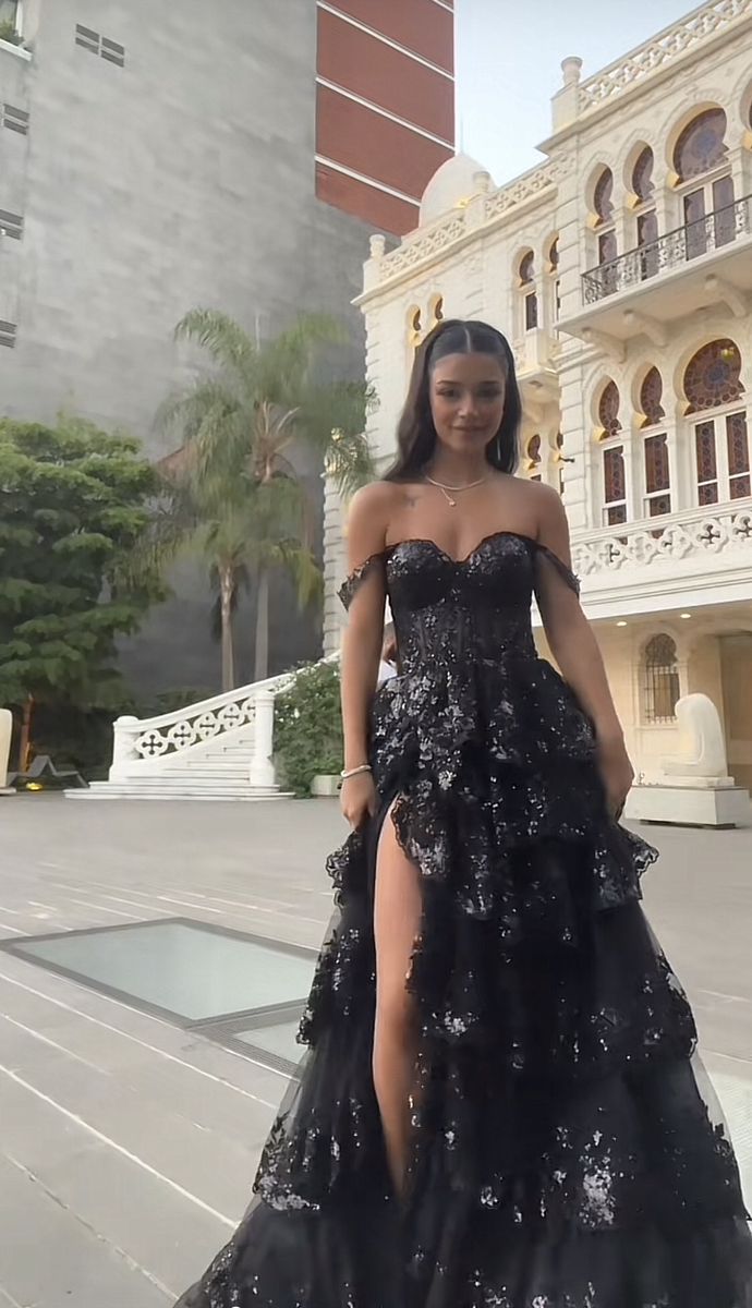 Robe de bal sexy à épaules dénudées en dentelle fendue pour jeunes filles noires, robe de bal longue à paillettes pour soirée formelle N790