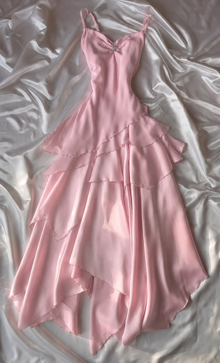 Prom Dress Vintage A line Spaghetti Straps Pink Chiffon Irregular Hem Formal Gown for Women Graduation Party RB9274