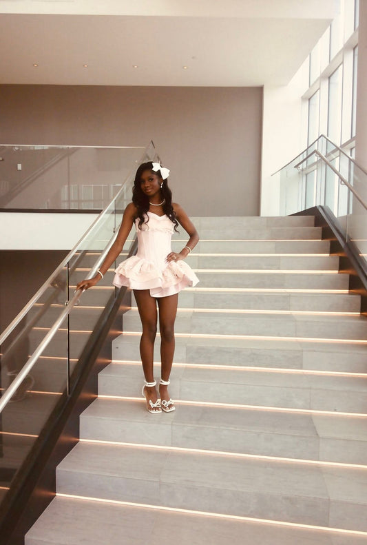 Sexy Ball Gown Sweetheart Pink With Lace Mini Homecoming Dresses Freshman High Shool Grad Hoco Outfit RB4555