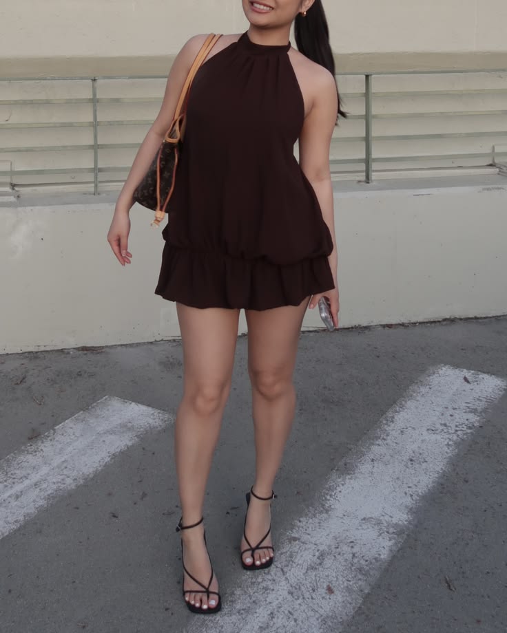 Simple Homecoming Outfit Ideas A Line Halter Little Black Dress Fit and Flare High School Ideas Inspo Senior Graduation Dresses RB7276