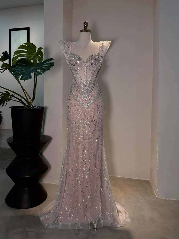 Robe de bal de fin d'année modeste pour lycéennes - Inspiration sirène, décolleté cœur, sequins, longue, semi-formelle, pour adolescentes AB2177