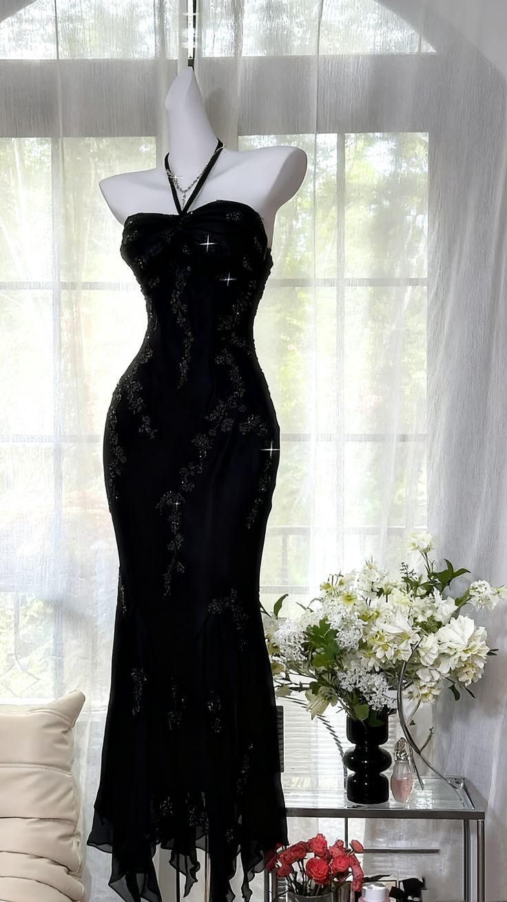 Elegantes Meerjungfrauen-Halterkleid aus dunkelgrünem Chiffon, ideal für Abschlussball, Party, 20. Geburtstag oder Abschlussfeier (Modell N1616)