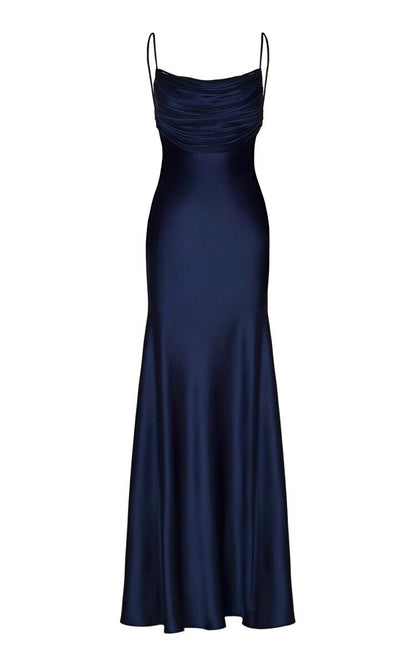 Sexy Mermaid Spaghetti Straps Navy Blue Long Prom Dresses Inspiration Party Dress 21st Birthday Outfit Graduation Dress RB1199