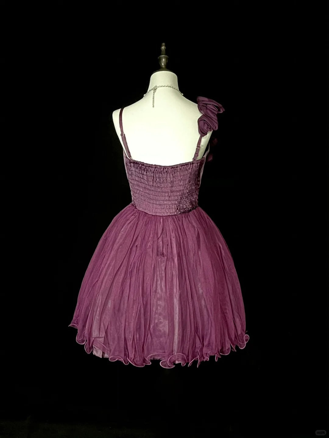 Robe de bal vintage asymétrique en tulle violet, inspiration années 2000, robe de bal courte, inspiration robe de soirée N1355