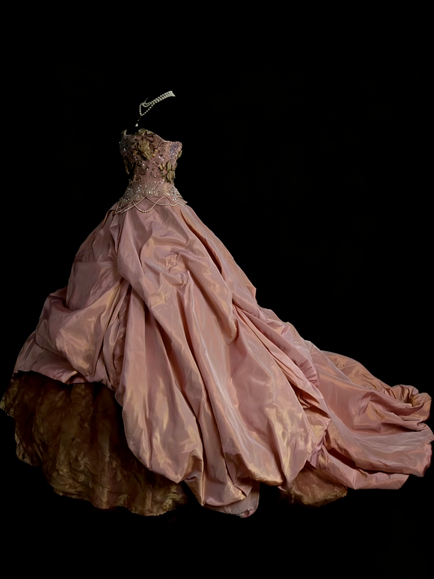 Robe de bal charmante sans bretelles rose pour Sweet 16, robe de quinceañera en taffetas ornée de fleurs 3D, longue, taille 15, Vestidos De Fiesta N1251