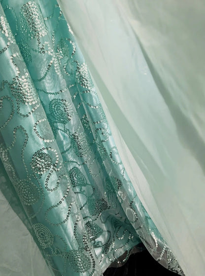 Vintage Prom Dresses A-Linie One-Shoulder Mintgrün 70er Jahre mit Rüschen Chiffon Langes Formelles Partykleid N2525