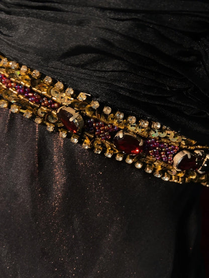 Robes de bal vintage des années 80, robe de soirée sirène à dos nu avec perles, tenues de soirée semi-formelles N3643