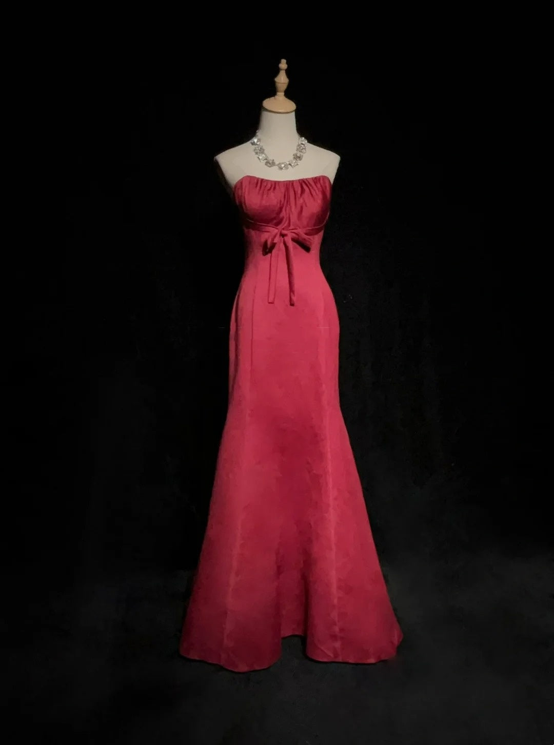 Glamorous Prom Dresses Mermaid Sweetheart Hot Pink Satin With Cape Long Formal Dress N2888