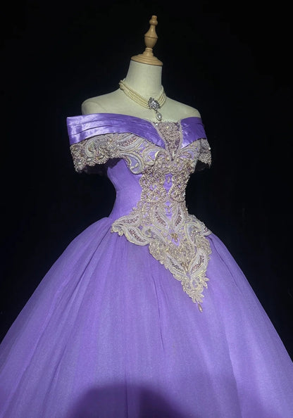 Robes de bal de princesse à épaules dénudées avec perles, tenue de soirée formelle N3885