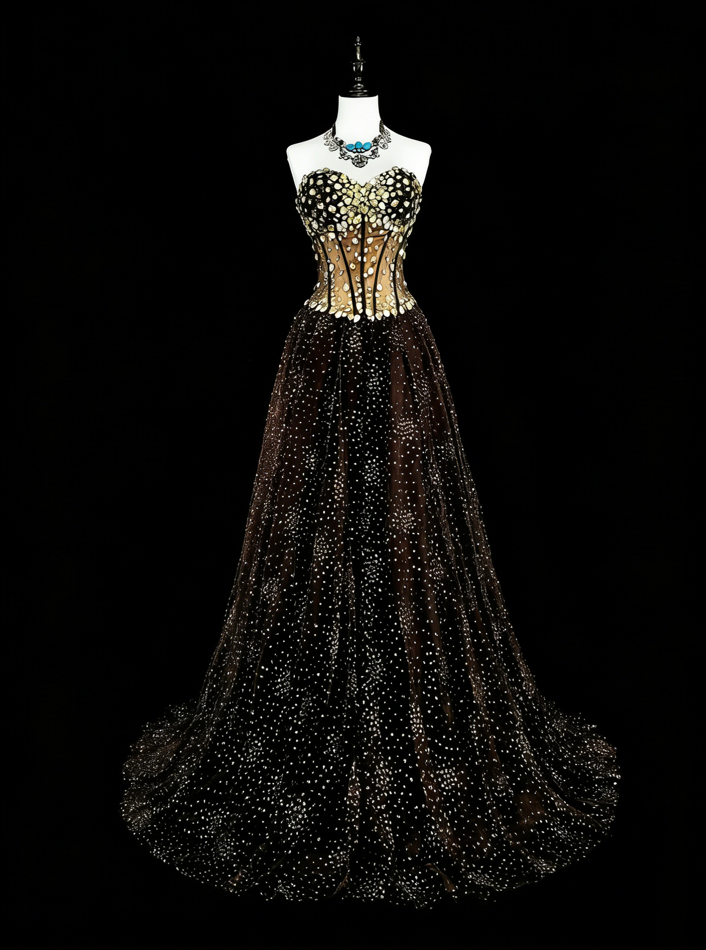 Vintage Prom Dresses Ästhetik 1970er Retro Ballkleid Trägerloses Schwarzes Tüll Langes Abendkleid N2153
