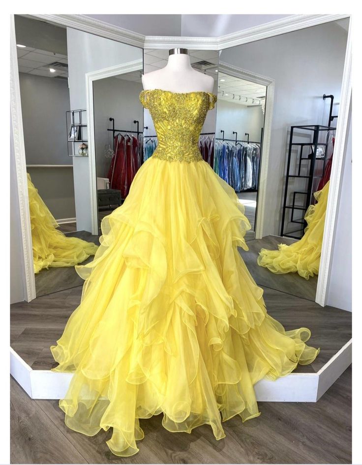 Robe de soirée longue jaune sans bretelles sirène sexy avec perles et pierres précieuses pour femme AB2559