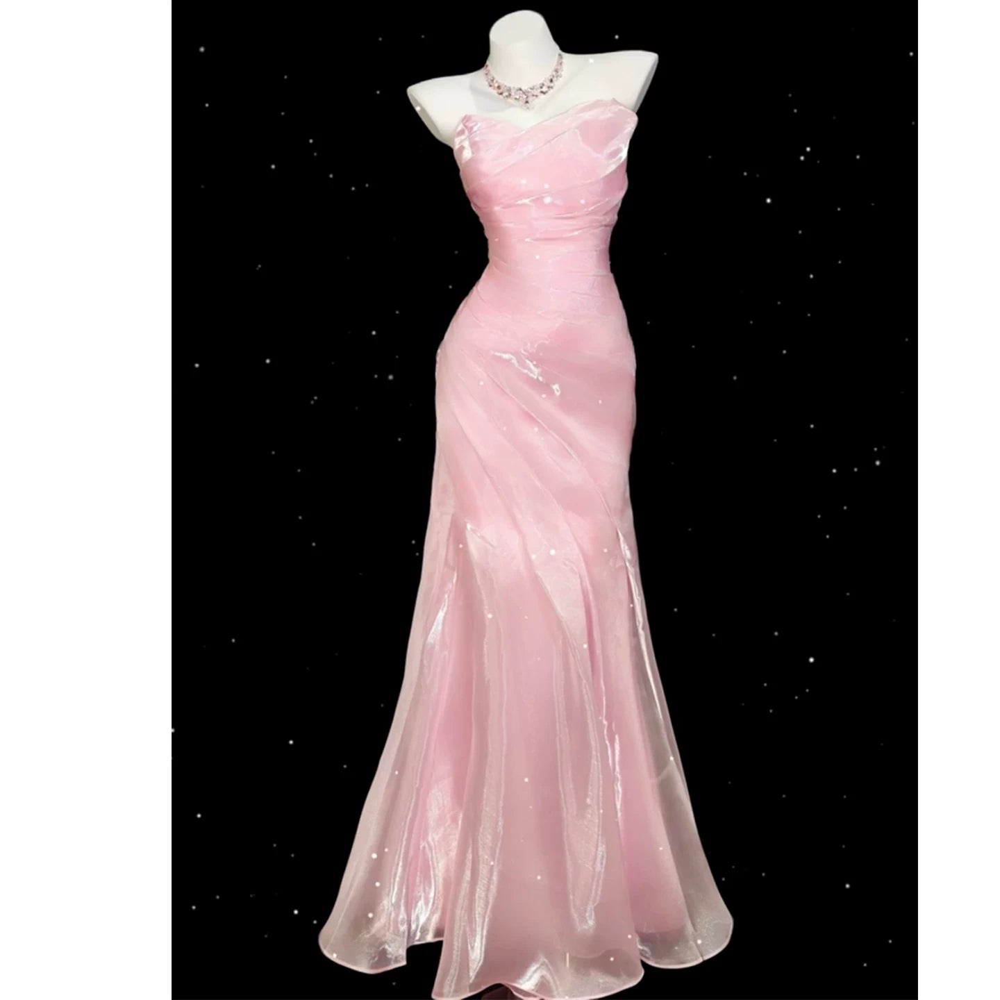 Light Blue Strapless Pleated Prom Dresses Evening Formal Gown Semi Formal Grad Long Prom Dress For Teens AB1993