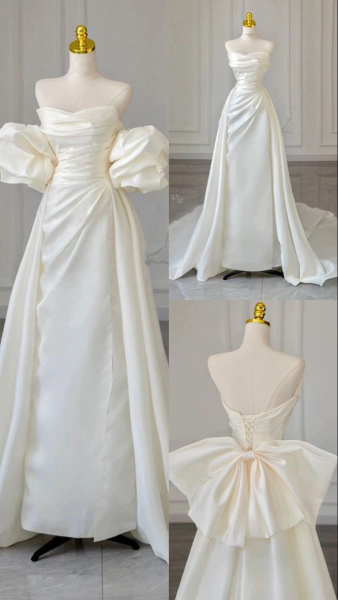 Robe de mariée rétro années 60, coupe sirène bustier, en satin froncé, tailles petites et grandes, collection printemps-été AB1483