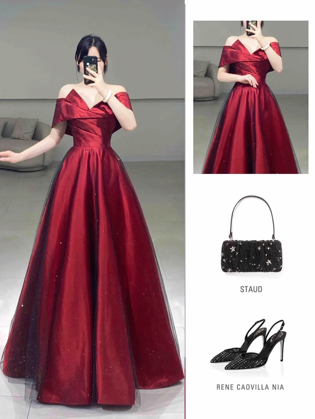 Modest A line Off The Shoulder Burgundy Satin Tulle Short Sleeves Floor Length Prom Dress Inspiration Long Prom Dresses A065