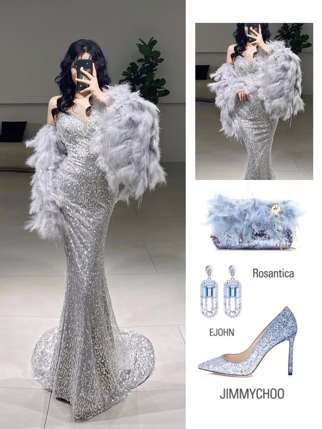 Timeless Mermaid Sweetheart Silver Sequin Prom Dress Inspiration Long Sexy Prom Dresses A075