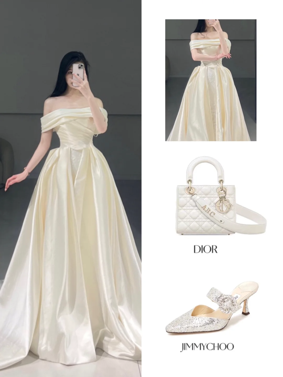 Zeitloses Ballkleid aus Satin mit Flügelärmeln, langes Brautkleid, schöne formelle Brautkleider, süßes A098