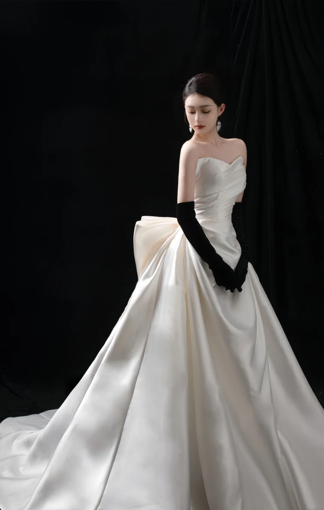 Robe de mariée longue en satin blanc, élégante, décolleté en cœur, style sirène, jolie robe de mariée formelle, A122