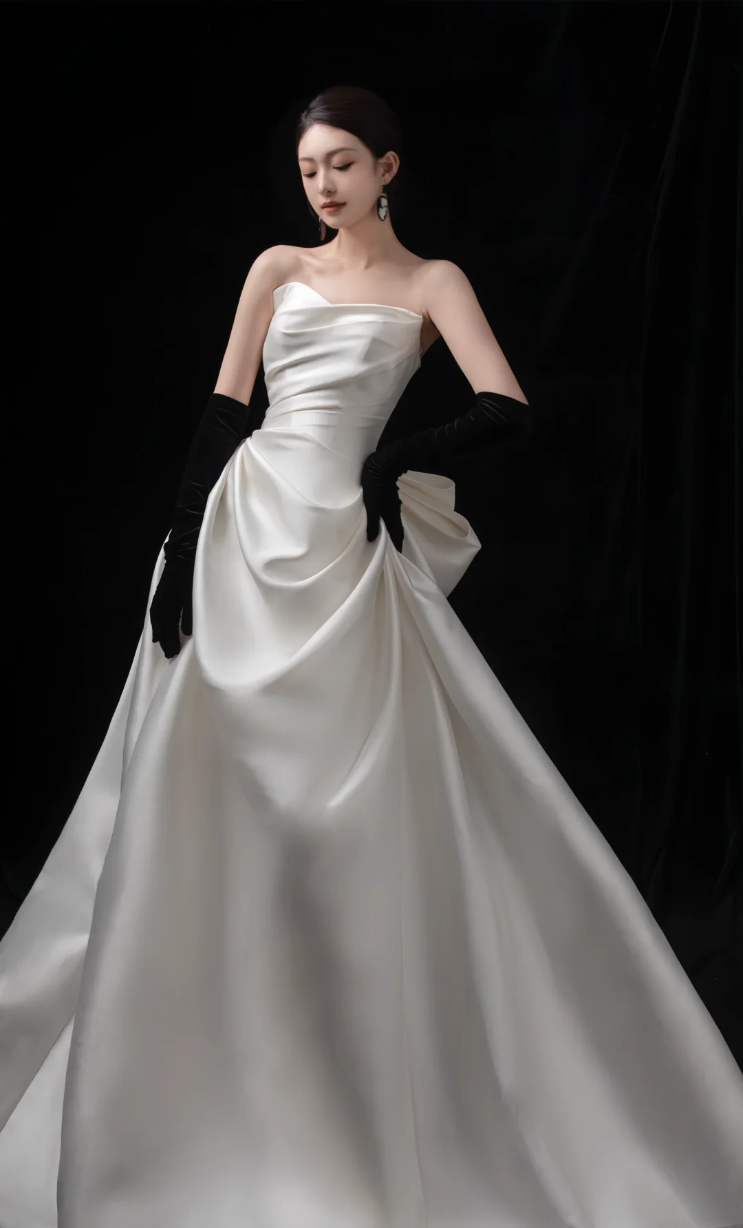 Robe de mariée longue en satin blanc, élégante, décolleté en cœur, style sirène, jolie robe de mariée formelle, A122