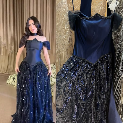 Maßgeschneidertes langes Paillettenkleid für besondere Anlässe, luxuriöses Ballkleid, Sharon Happy Abendkleid A1049