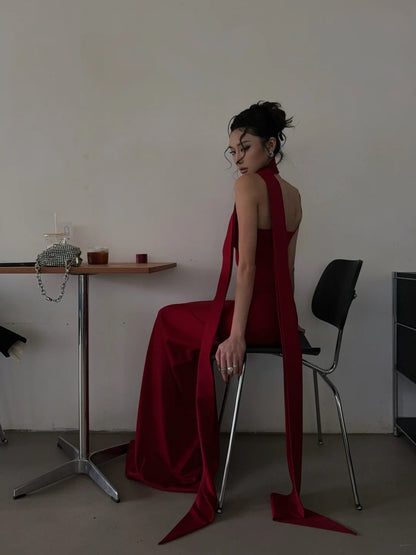 Elegantes rotes Meerjungfrauen-Abendkleid mit Spaghettiträgern und Schal – ästhetisches Design für Teenager, festliche Abendgarderobe, Party-Outfit, Ballkleid AB1116