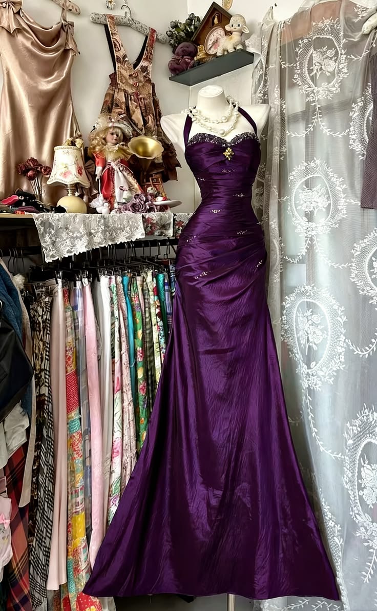 Robe de bal longue sirène bleu roi ornée de perles, robe de soirée vintage AB1822