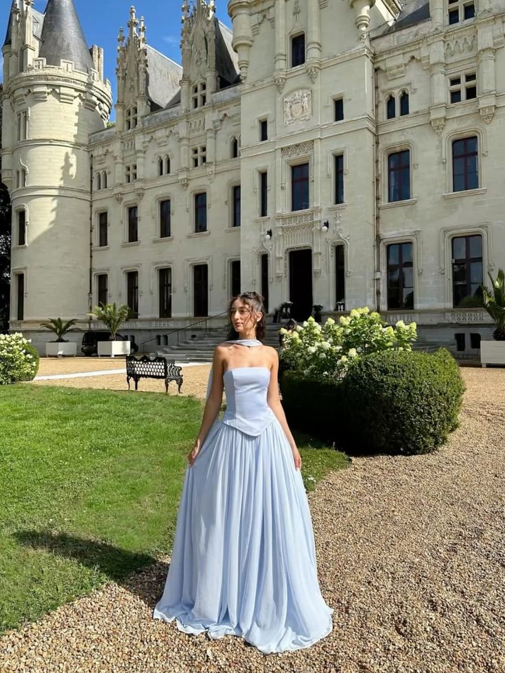 Elegantes, trägerloses, hellblaues A-Linien-Kleid mit Schal für den Winter – langes, formelles Kleid für Abschlussball, Abendveranstaltung, Dinnerpartys und andere festliche Anlässe für Damen (AB2025)
