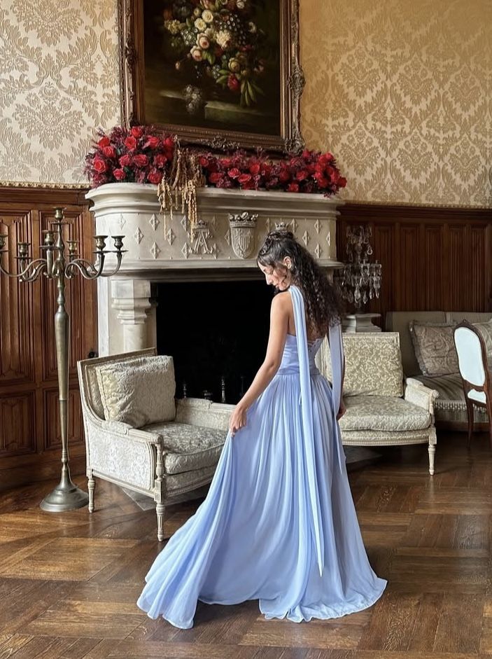 Elegantes, trägerloses, hellblaues A-Linien-Kleid mit Schal für den Winter – langes, formelles Kleid für Abschlussball, Abendveranstaltung, Dinnerpartys und andere festliche Anlässe für Damen (AB2025)