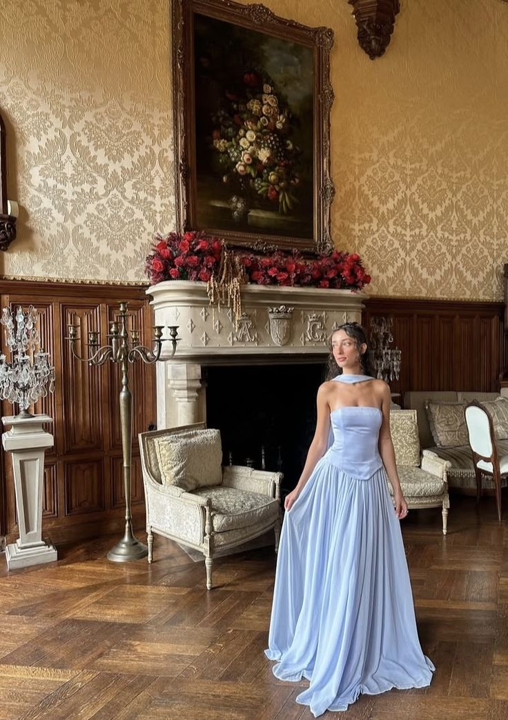 Elegantes, trägerloses, hellblaues A-Linien-Kleid mit Schal für den Winter – langes, formelles Kleid für Abschlussball, Abendveranstaltung, Dinnerpartys und andere festliche Anlässe für Damen (AB2025)