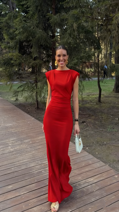 Elegant Mermaid Scoop Neck Burgundy With Sleeves Long Formal Fancy Evening Dress Dinner Outfits Classy Party Gowns AB2026