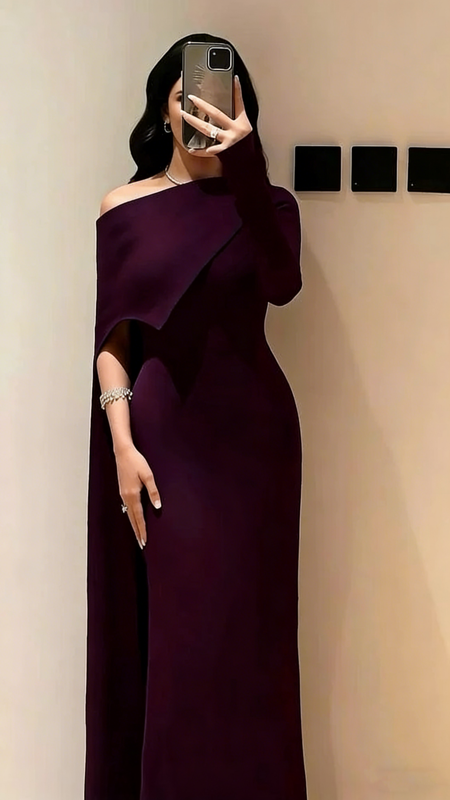 Elegantes Meerjungfrauenkleid in Burgunderrot mit One-Shoulder-Schulter und Ärmeln – langes, formelles Winterkleid für Abschlussball, Abendveranstaltung, Dinnerpartys und andere festliche Anlässe für Damen (AB2037)