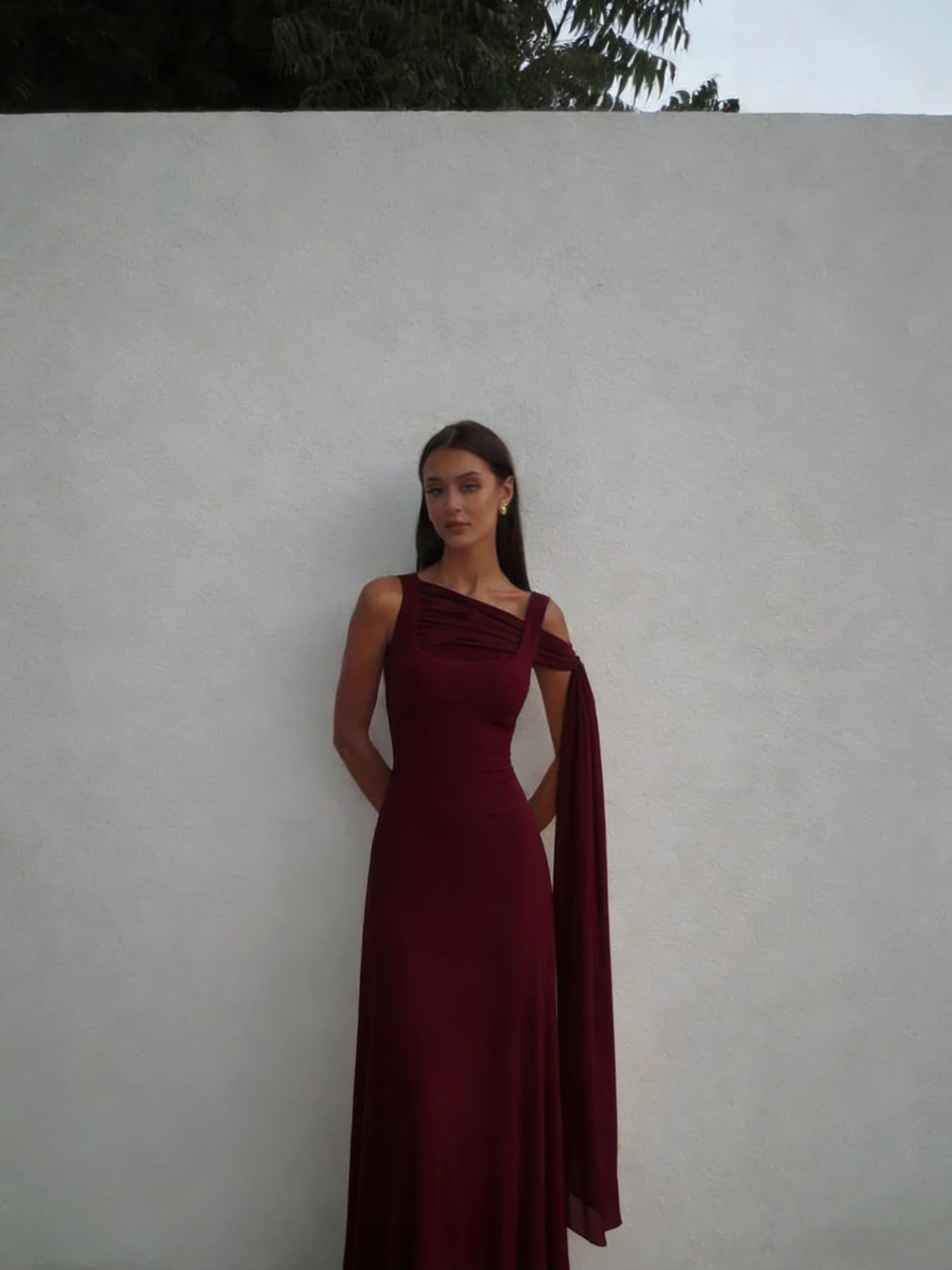 Robe de soirée longue jaune élégante, coupe sirène, col carré, cintrée, idéale pour un bal de promo ou un dîner chic (AB2050)