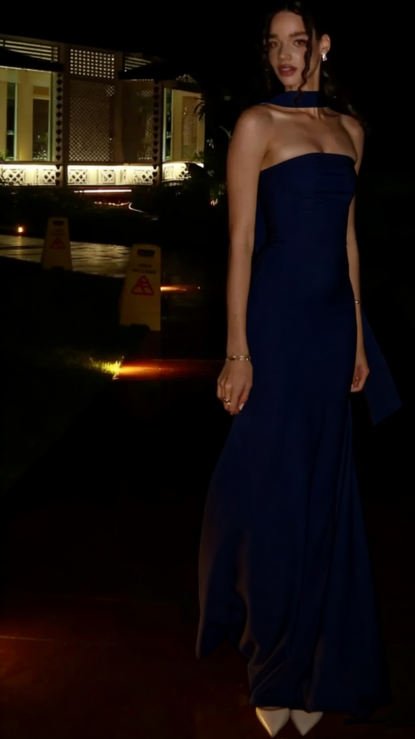 Elegantes, trägerloses, figurbetontes, gelbes Meerjungfrauen-Abendkleid mit Schal, langes, formelles Ballkleid, elegantes Partykleid AB2052