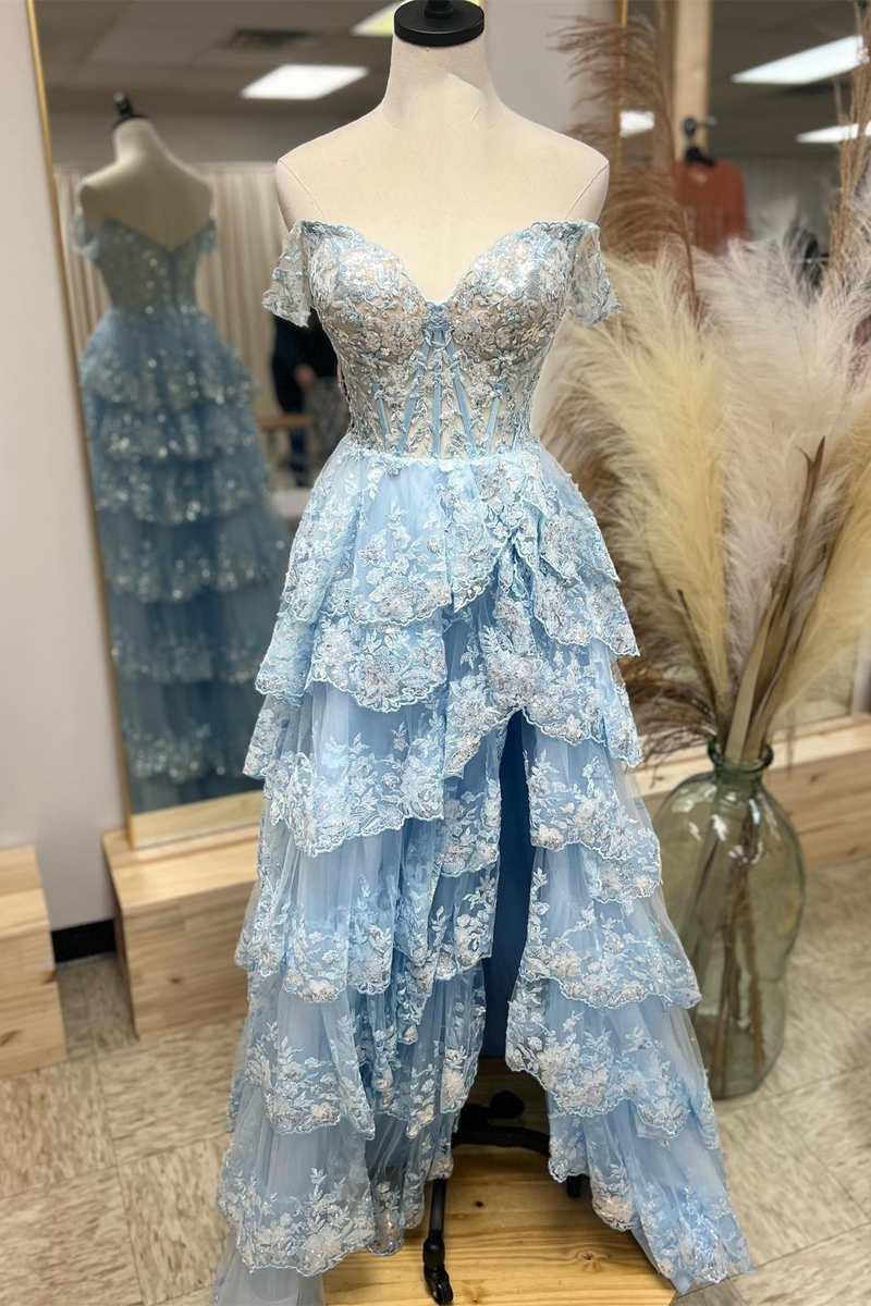Robe de bal rose à bretelles en dentelle scintillante, coupe trapèze, inspiration robe de soirée longue à volants, Vestidos De Dia AB538