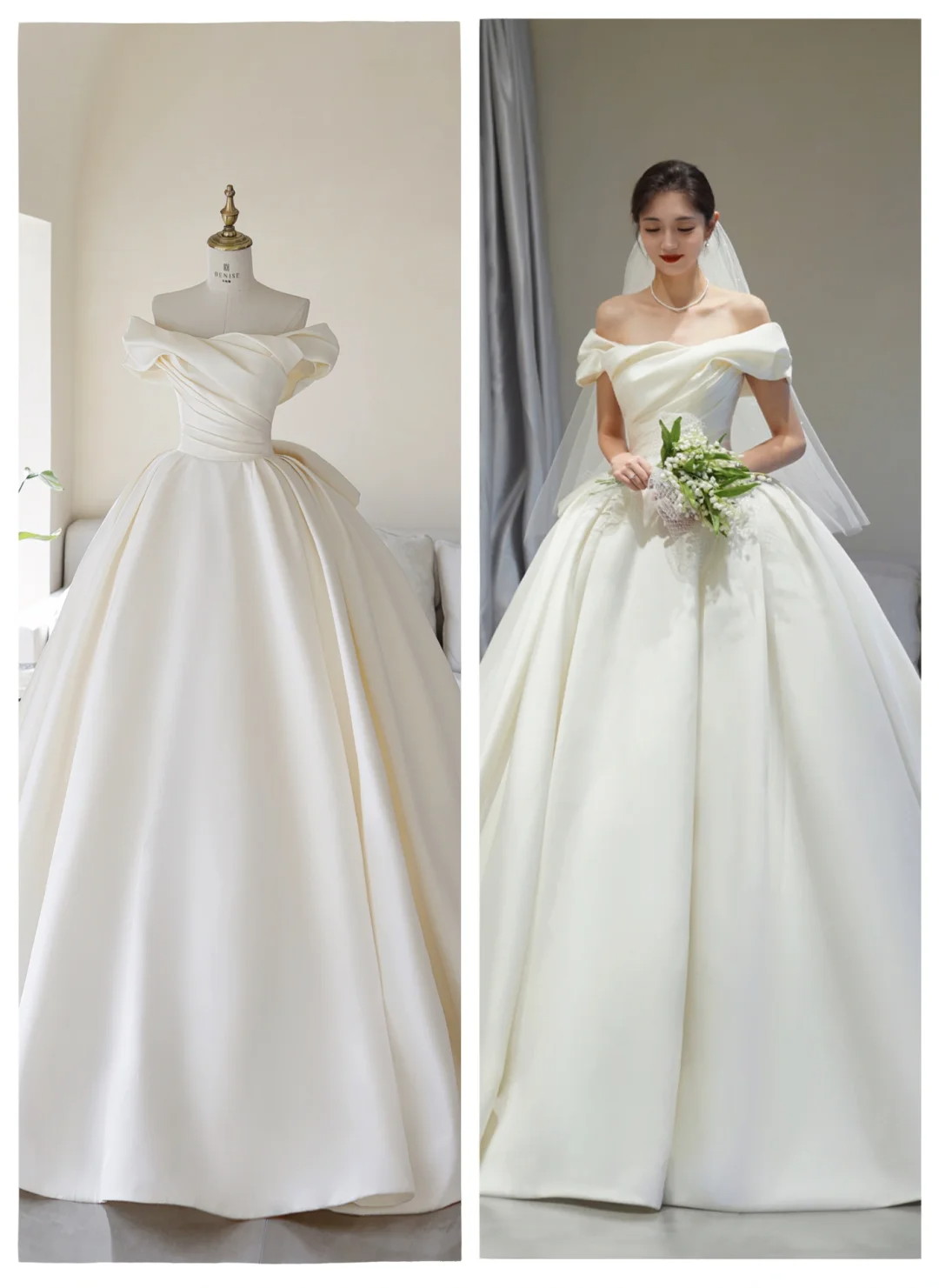 Robe de mariée princesse pour femme, robe de mariée en satin, robe de bal à épaules dénudées, AB891