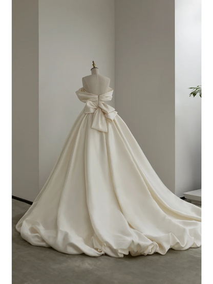 Robe de mariée sirène à épaules dénudées pour femme, ornée de plis et longue jusqu'au sol, modèle AB1018
