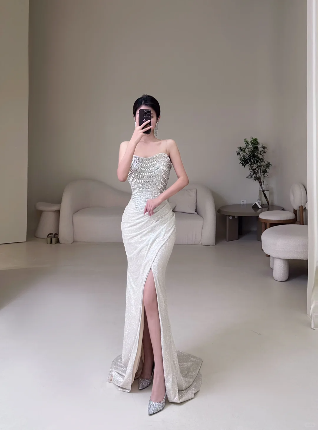 Prinzessin Meerjungfrau ärmelloses, trägerloses Prinzessinnenkleid mit Perlen für Damen, Partykleid, formelles Ballkleid, Outfit zum 22. Geburtstag AC069