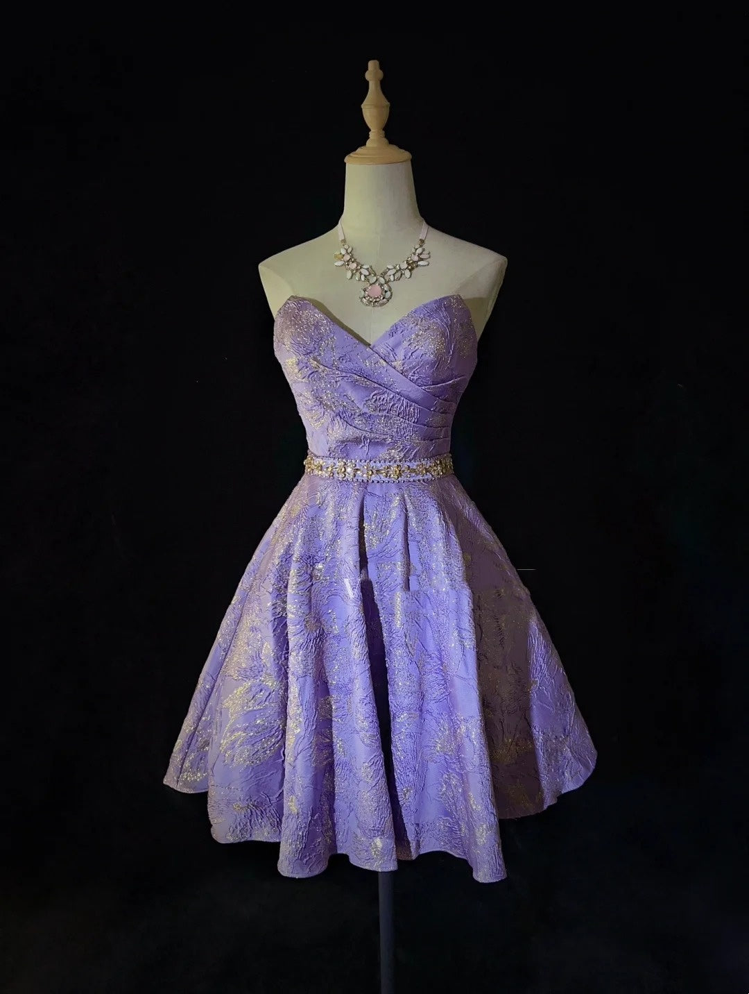 Vintage Ball Gown Sweetheart Lilac Satin Y2K 2000s Short Mini Party Senior Homecoming Dresses N3184