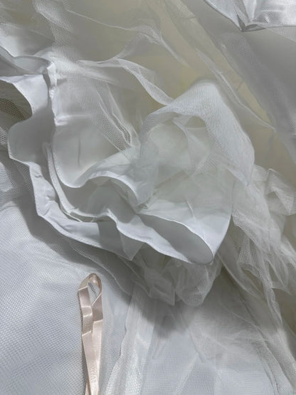 Vintage Style Ball Gown One Shoulder White Tulle 1950s Brides Gown Bridal Dress Long Wedding Dresses RB5814