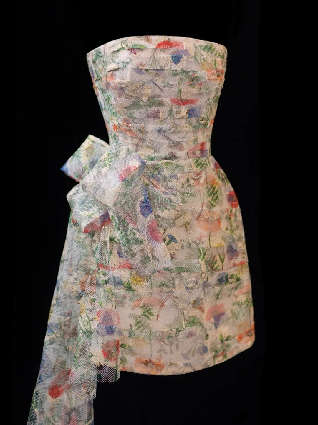 Ästhetisches kurzes Ballkleid mit Blumenmuster, Kleid zum 16. Geburtstag, Homecoming-Kleid, Cocktailkleid SA002
