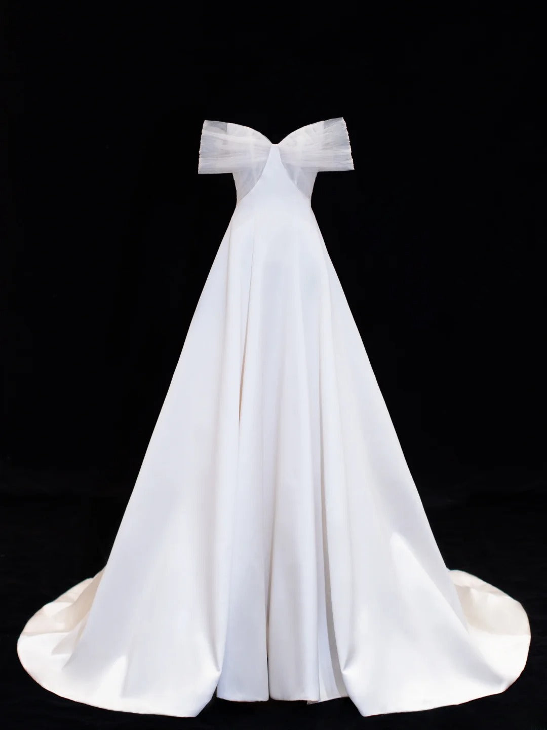 Wedding Gowns Dresses Elegant Modest for Bride Ball Gown Off The Shoulder With Short Sleeves Satin Petite/Plus Size Bridal Gowns For Women's SA005