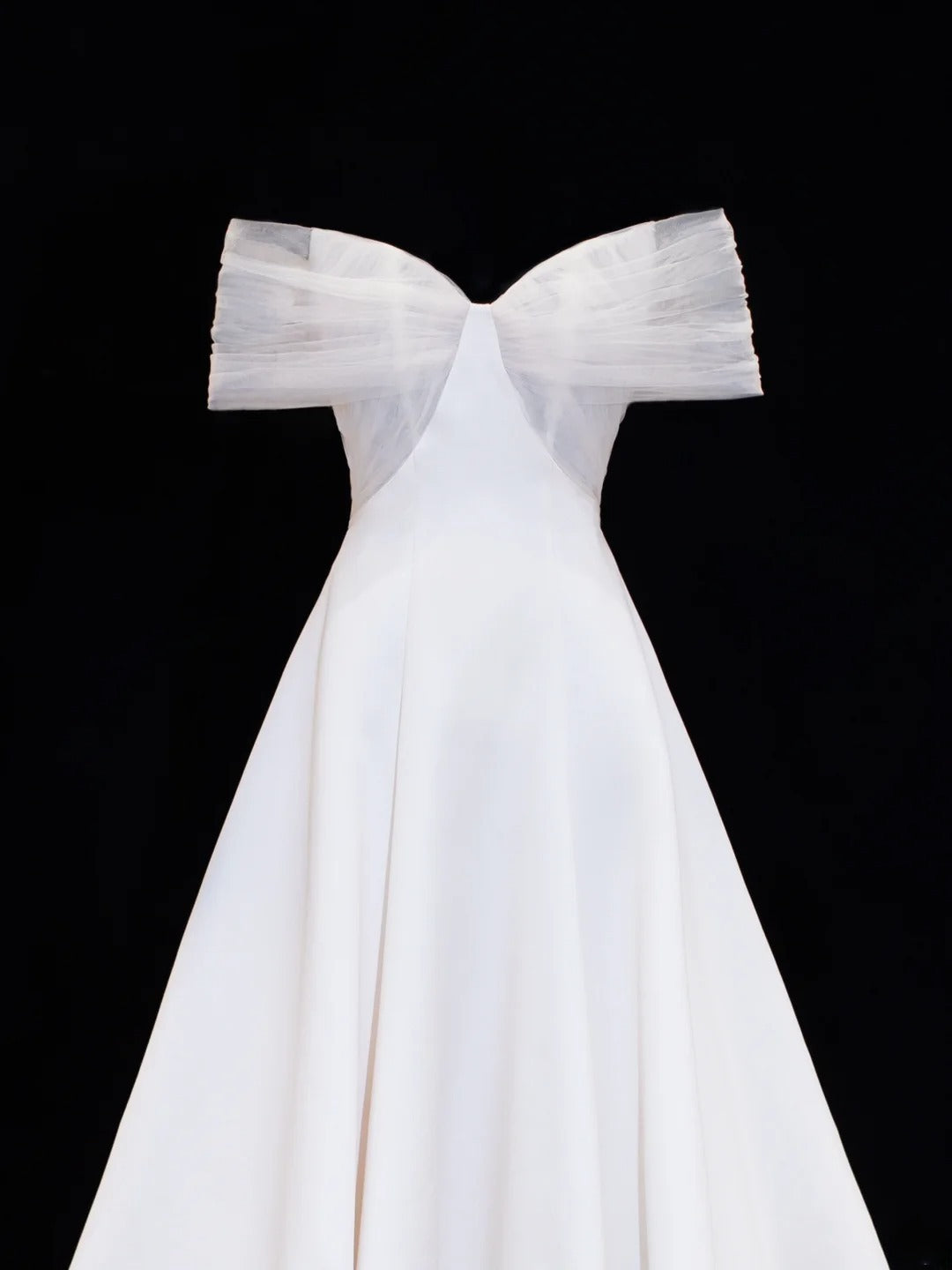 Wedding Gowns Dresses Elegant Modest for Bride Ball Gown Off The Shoulder With Short Sleeves Satin Petite/Plus Size Bridal Gowns For Women's SA005