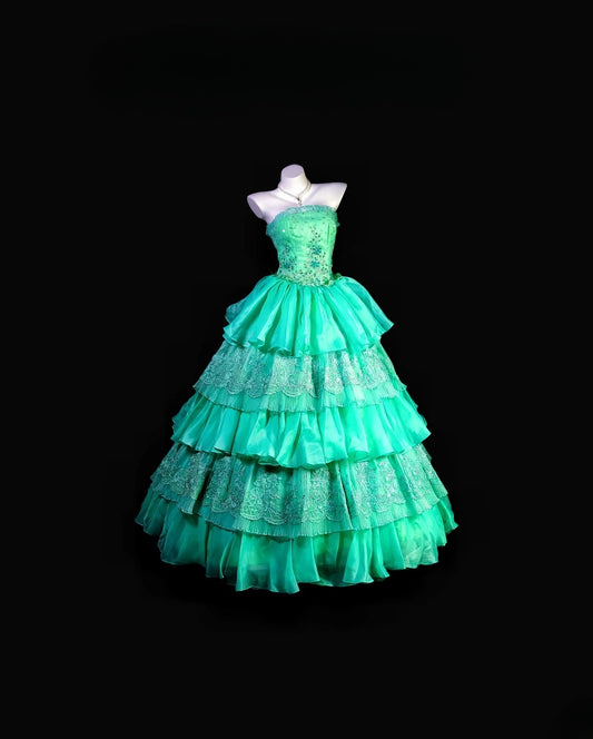 Pretty Ball Gown Strapless Blue Lace Moda 2000 Quince Dress Long 15 Quinceanera Dresses Photo Ideas Formal Outfit RB6359
