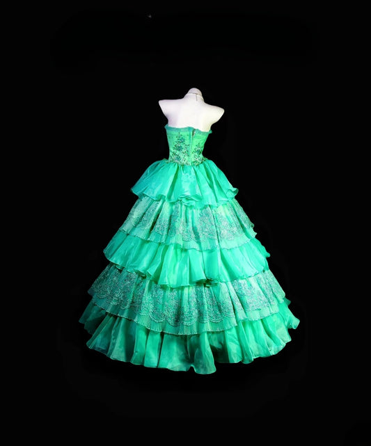 Pretty Ball Gown Strapless Blue Lace Moda 2000 Quince Dress Long 15 Quinceanera Dresses Photo Ideas Formal Outfit RB6359